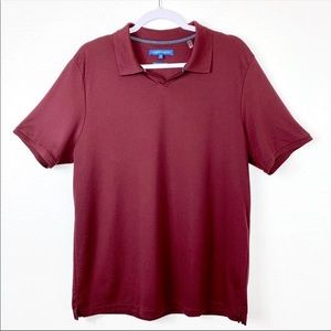 Vince Camuto Burgundy Notched collar polo